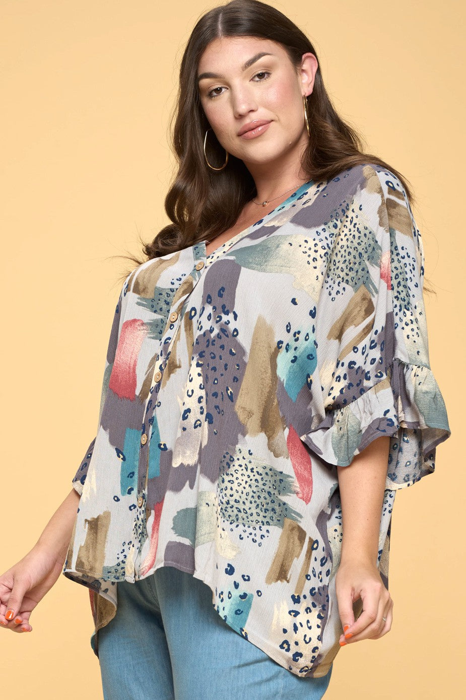 Geo Printed Tunic Top