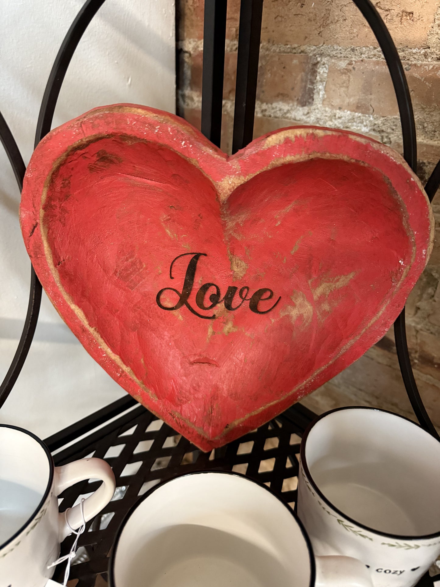 Wooden Heart Shaped Bowl