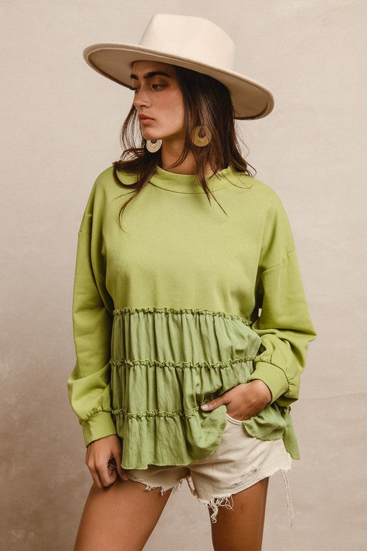 French Terry Mixed Tier Top