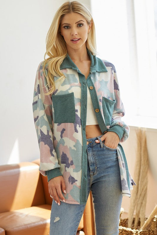 Brushed Camo Shacket