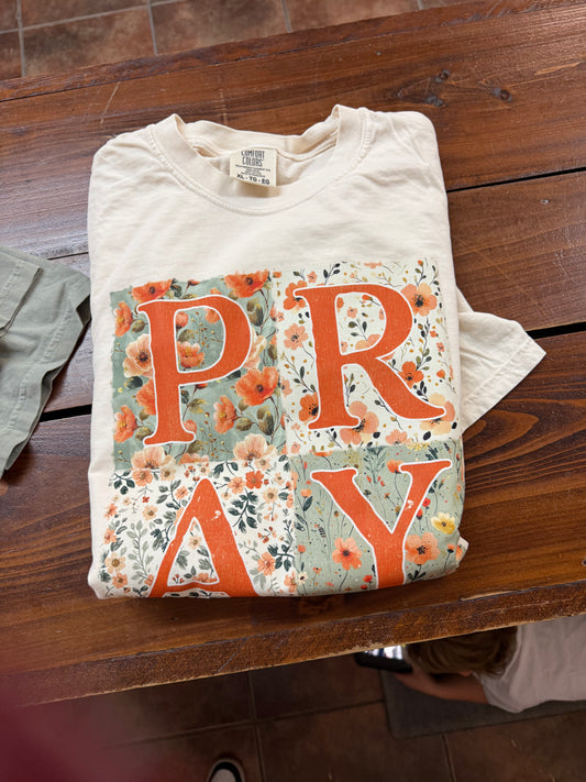 Pray Floral Graphic