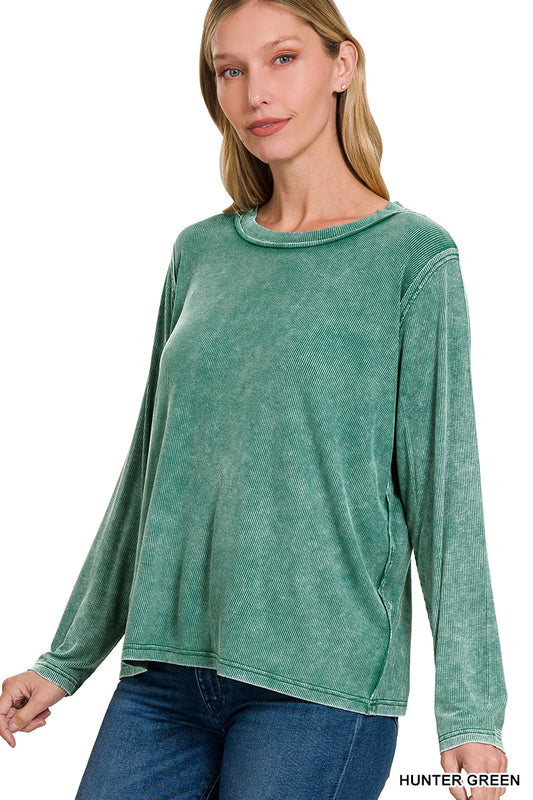 Long Sleeve Mineral Wash Top