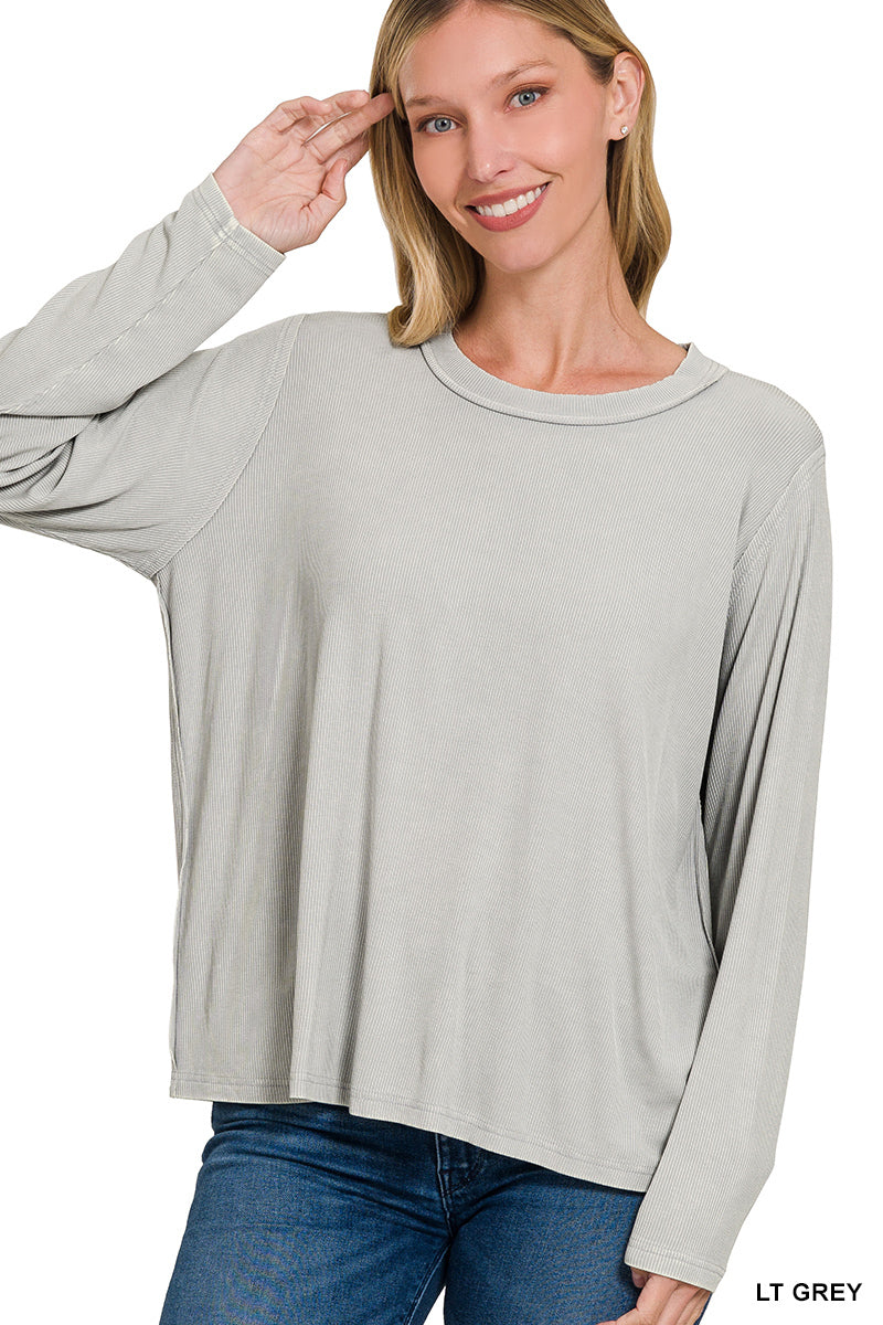 Long Sleeve Mineral Wash Top