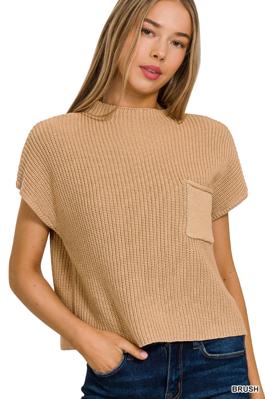 Mock neck Cropped Sweater