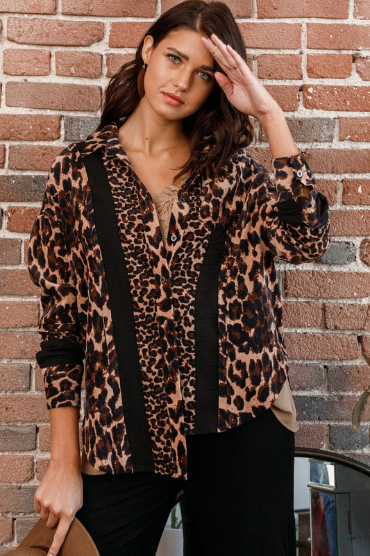 Leopard Collared Shirt